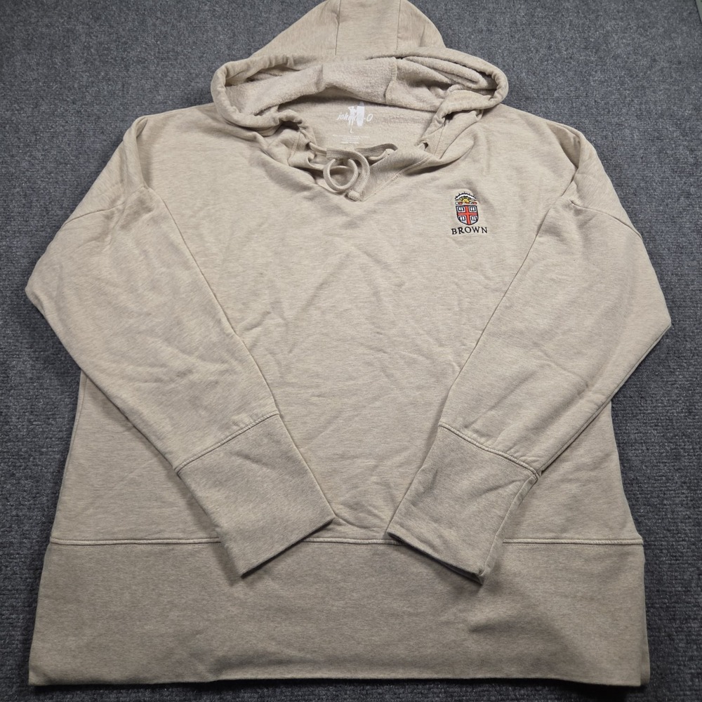 Johnnie-O Carrie Hoodie Modal Sweatshirt Women's L Beige Brown University